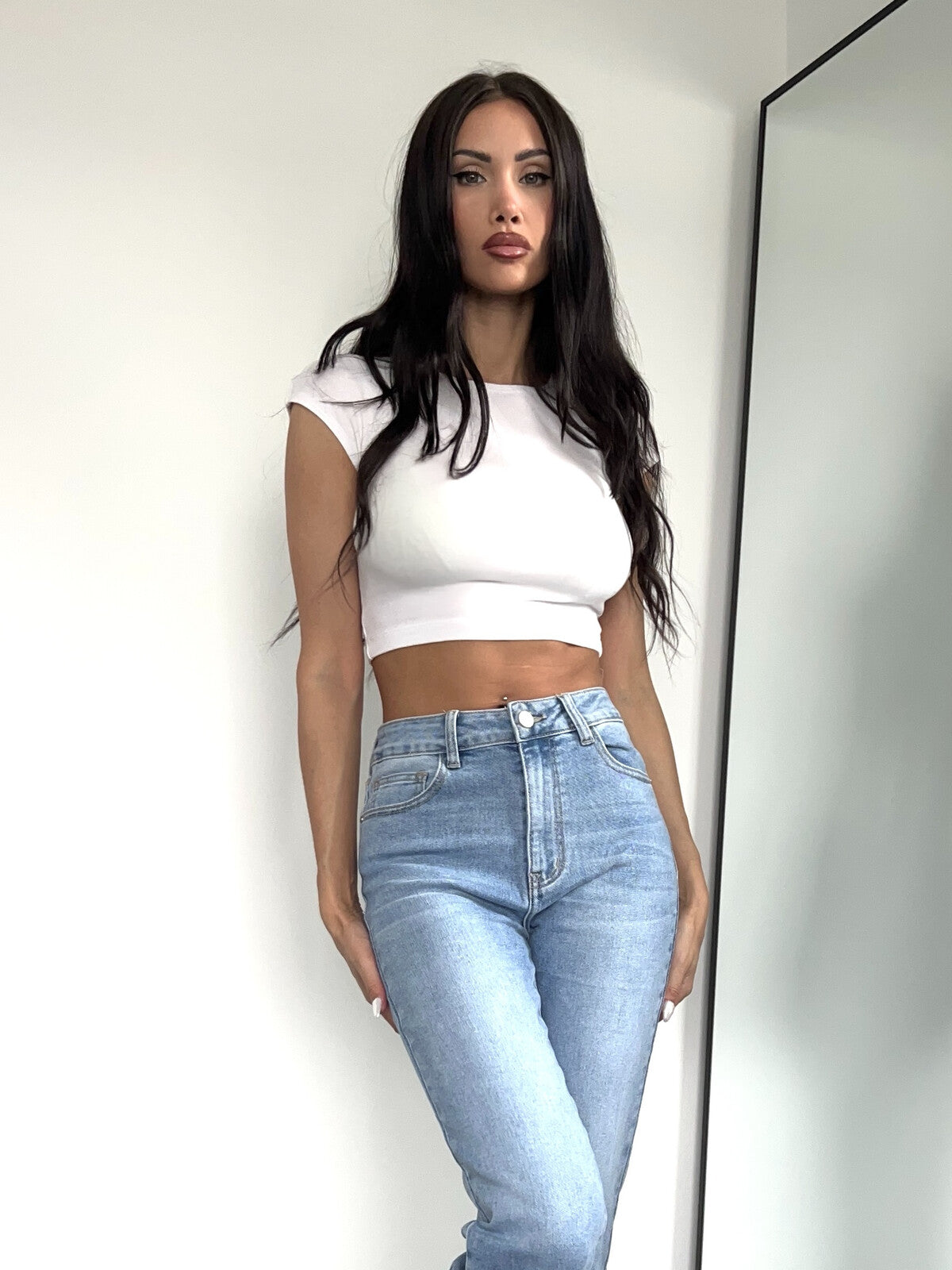 Jean stretch bleu Mom fit