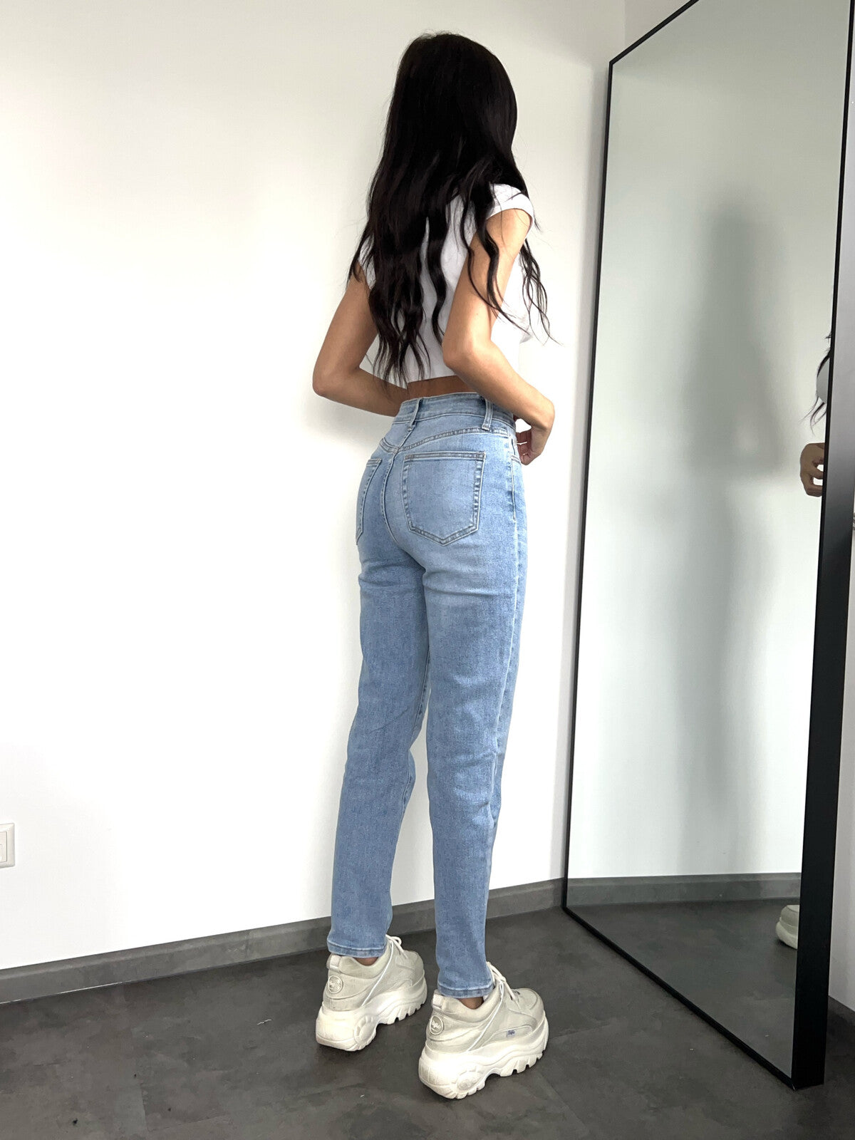 Jean stretch bleu Mom fit