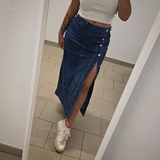 Jupe longue denim avec boutons